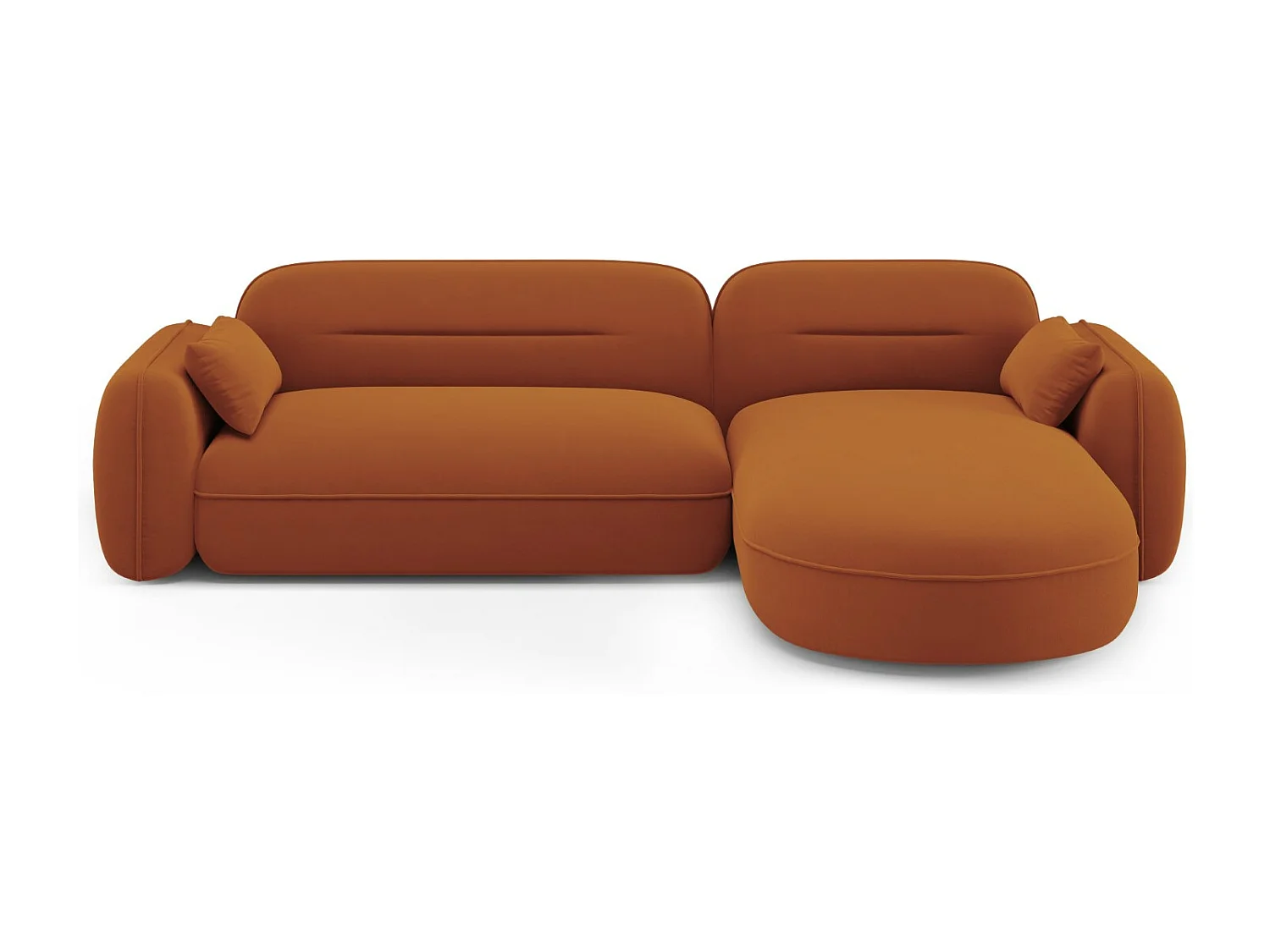 Cosmopolitan Design - Narożnik prawy panoramiczny, "Sydney" 4 miejsca welur, terakota - 275x165x70cm 3744086 - obrazek 1