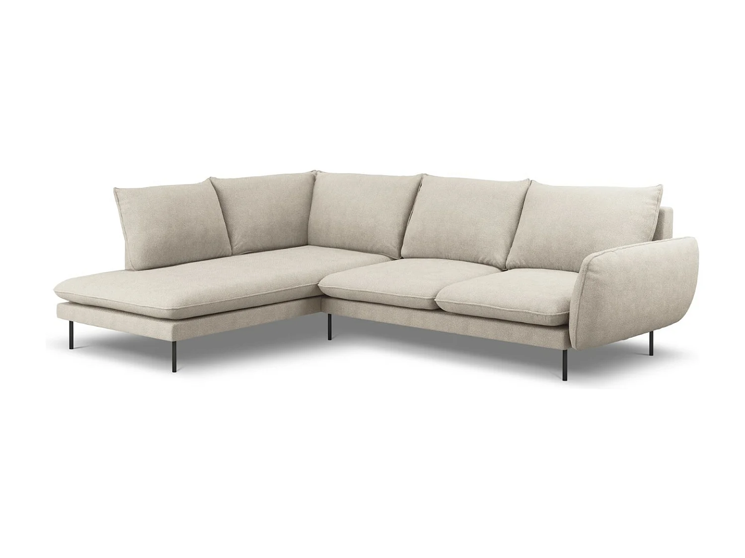 Cosmopolitan Design - Narożnik lewy, "Vienna" 6 miejsc tkanina strukturalna, beż jasny - 275x185x95cm 3744097 - obrazek 1