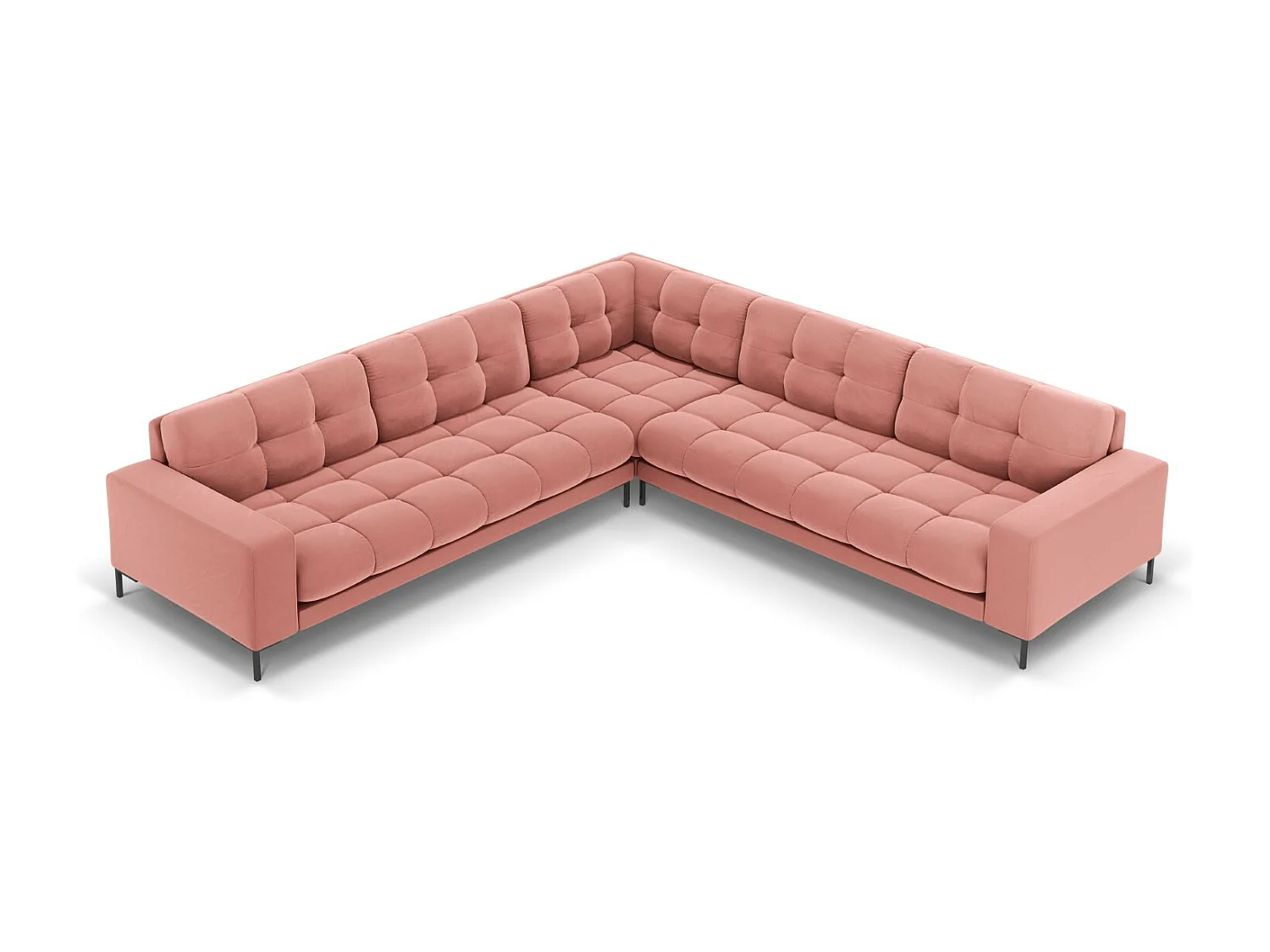 Cosmopolitan Design - Narożnik symetryczny, "Bali" 6 miejsc welur, róż - 256x256x75cm 3744111 - obrazek 1