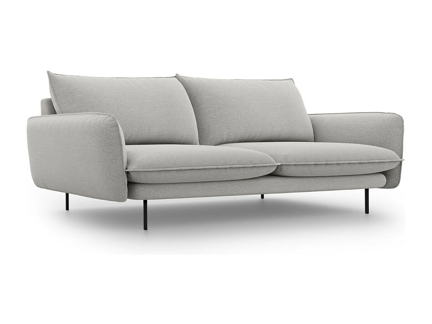 Cosmopolitan Design - Sofa, "Vienna" 4 miejsca tkanina strukturalna, szary jasny - 230x92x95cm 3744142 - obrazek 1