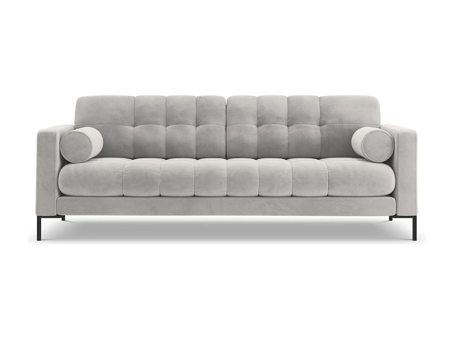Cosmopolitan Design - Sofa, "Bali" 4 miejsca welur, srebrny - 217x92x75cm 3744159 - obrazek 1