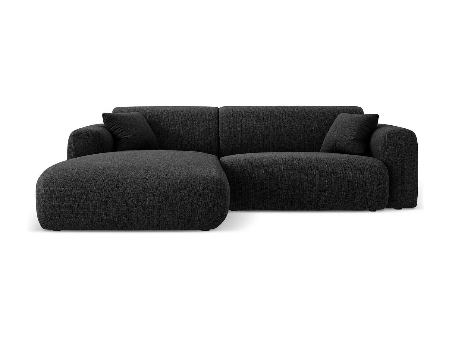 Cosmopolitan Design - Narożnik lewy, "Nolio" 4 miejsca szenil, czarny - 235x170x72cm 3744191 - obrazek 1