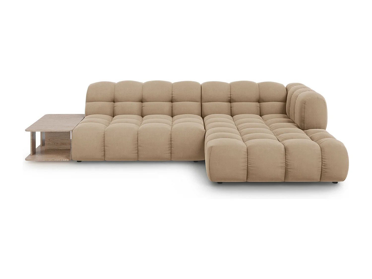 Cosmopolitan Design - Narożnik prawy panoramiczny, "Sky" 4 miejsca welur, piasek - 297x162x75cm 3744220 - obrazek 1