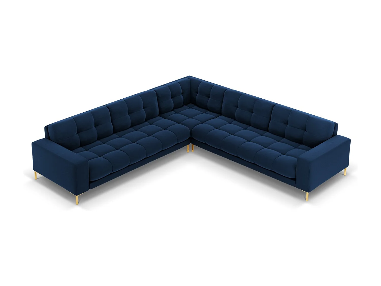 Cosmopolitan Design - Narożnik symetryczny, "Bali" 6 miejsc welur, błękit królewski - 256x256x75cm 3744230 - obrazek 1
