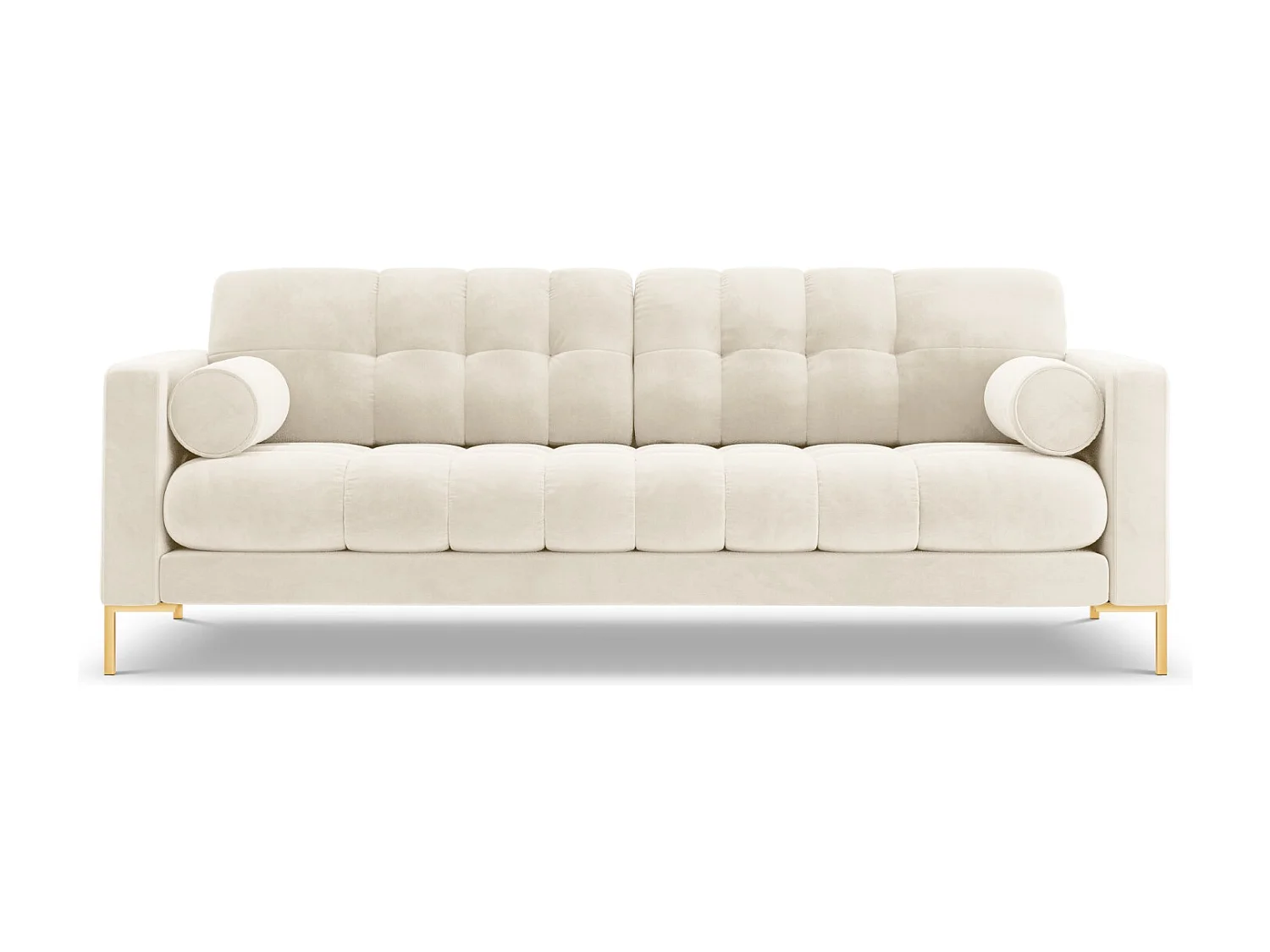 Cosmopolitan Design - Sofa, "Bali" 3 miejsca welur, beż jasny - 177x92x75cm 3744229 - obrazek 1