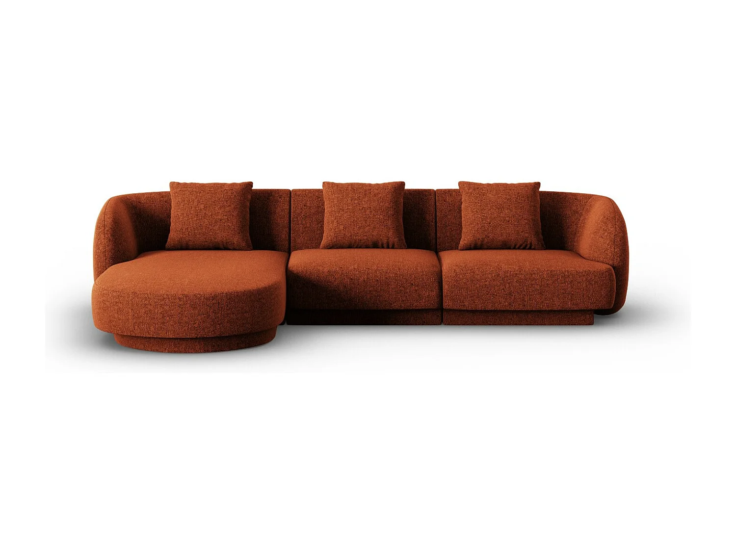 Cosmopolitan Design - Narożnik lewy, "Tulum" 4 miejsca szenil, terakota - 255x156x70cm 3744250 - obrazek 1
