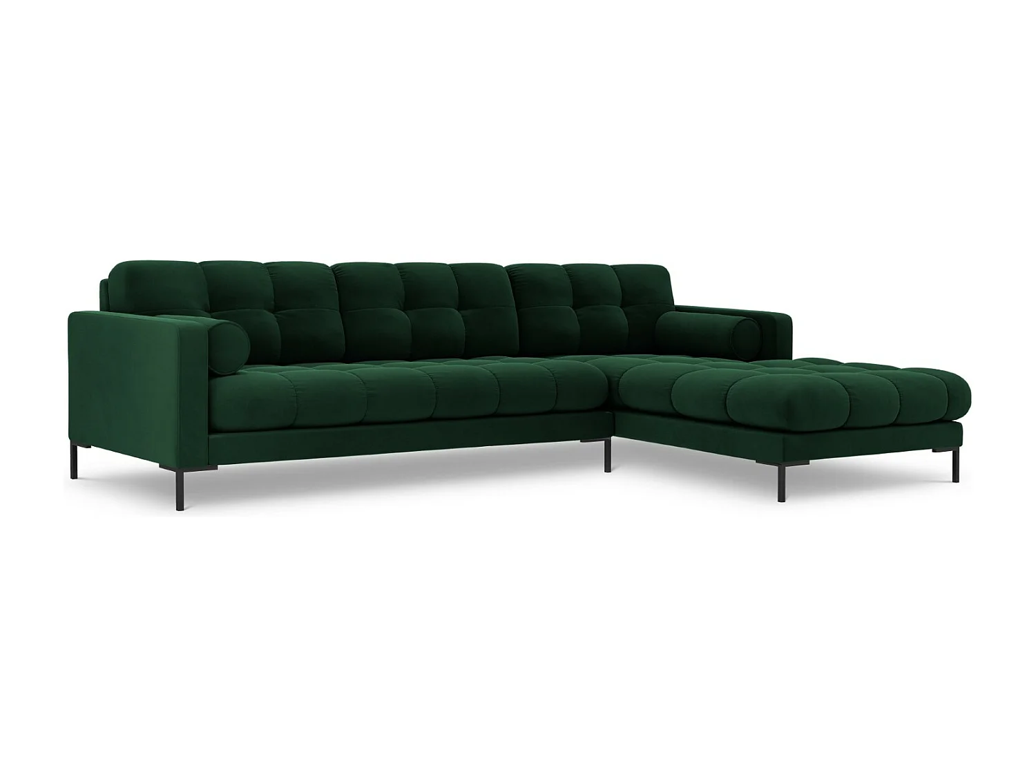 Cosmopolitan Design - Narożnik prawy, "Bali" 5 miejsc welur, zielony butelkowy - 293x185x75cm 3744263 - obrazek 1