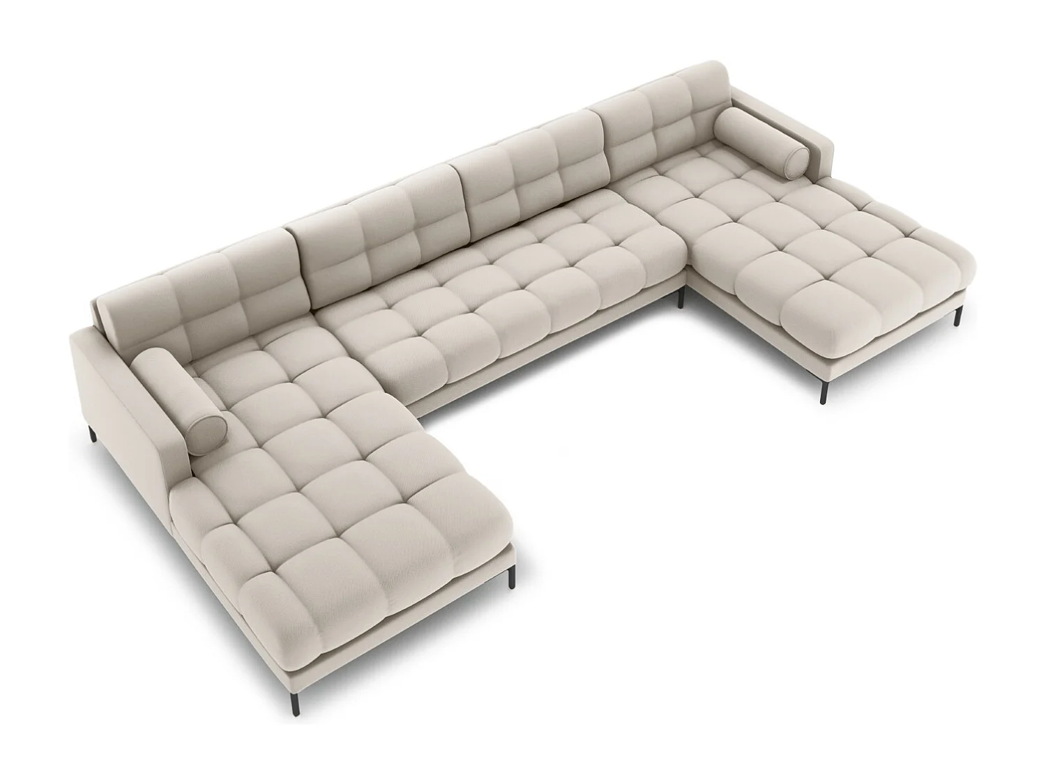 Cosmopolitan Design - Sofa panoramiczna, "Bali" 7 miejsc tkanina strukturalna, beż - 383x185x75cm 3744303 - obrazek 1