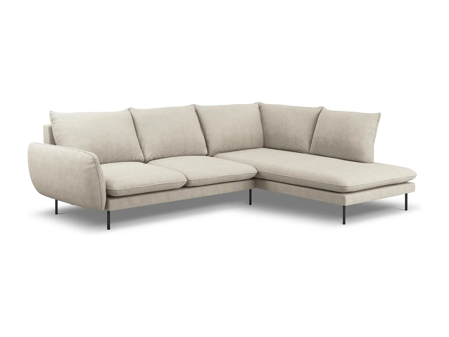 Cosmopolitan Design - Narożnik prawy, "Vienna" 6 miejsc tkanina strukturalna, beż jasny - 275x185x95cm 3744307 - obrazek 1