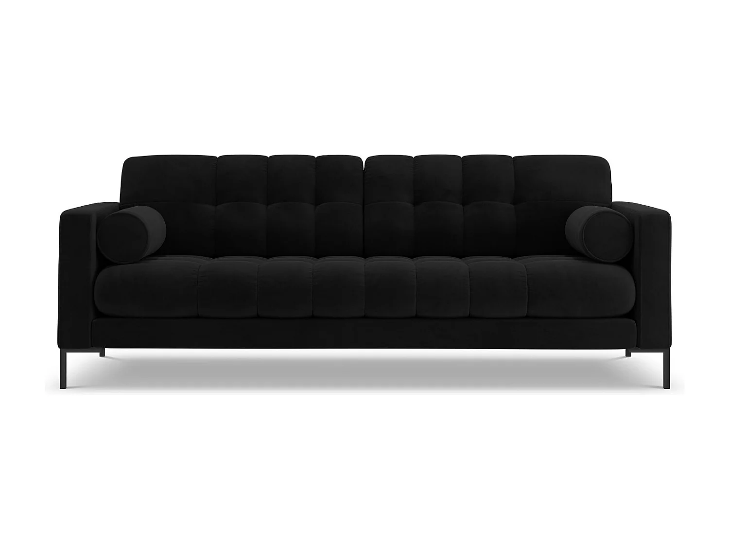 Cosmopolitan Design - Sofa, "Bali" 4 miejsca welur, czarny - 217x92x75cm 3744364 - obrazek 1