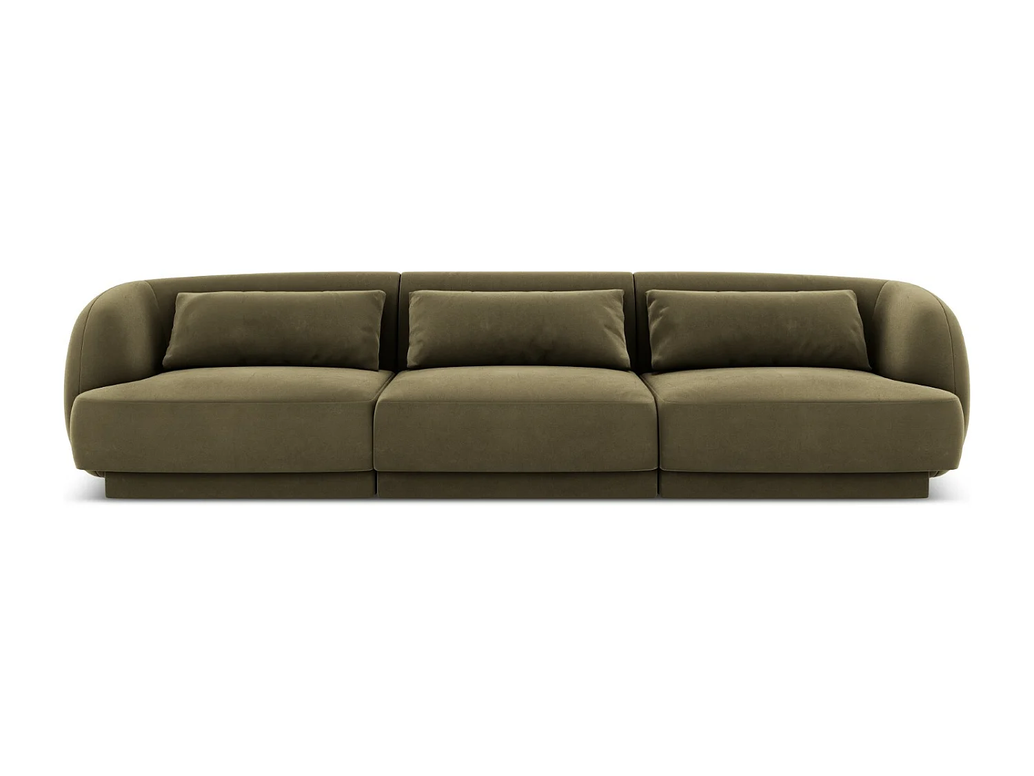 Cosmopolitan Design - Sofa, "Tulum" 3 miejsca welur, zielony - 255x90x70cm 3744369 - obrazek 1