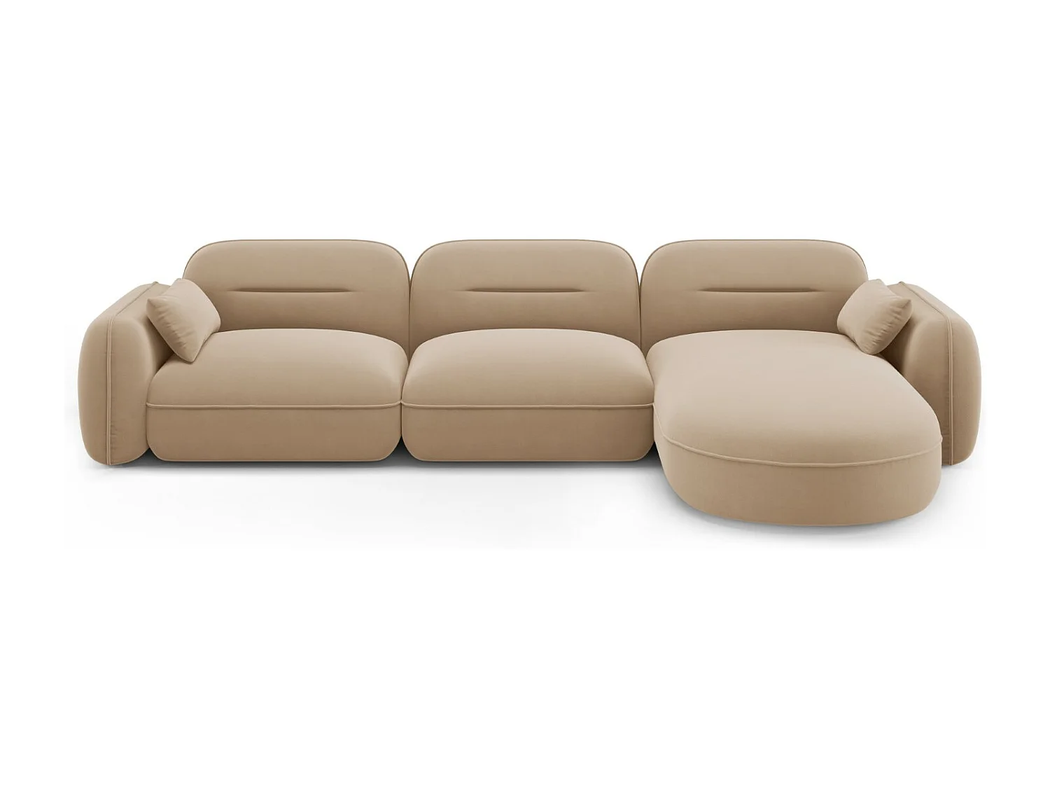 Cosmopolitan Design - Narożnik prawy panoramiczny, "Sydney" 4 miejsca welur, piasek - 320x165x70cm 3744389 - obrazek 1