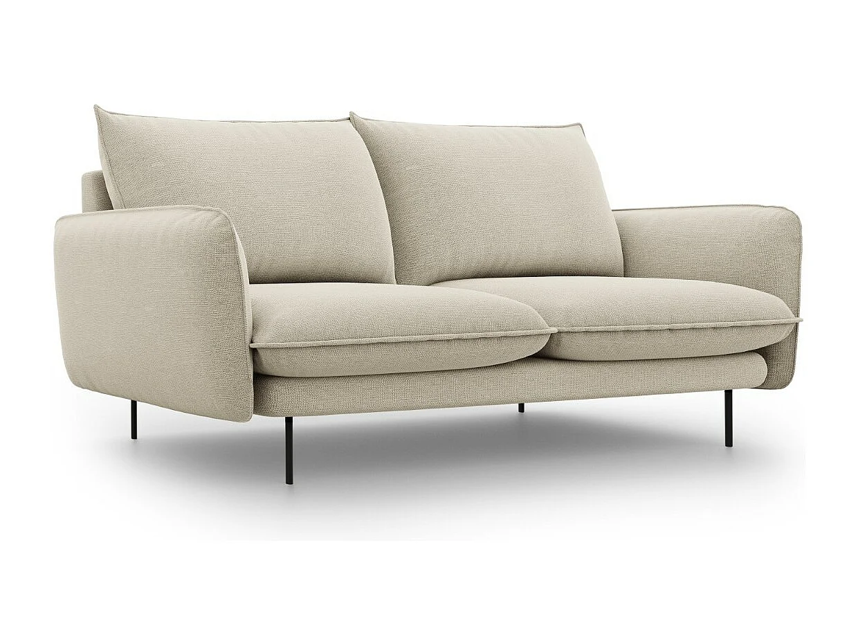 Cosmopolitan Design - Sofa, "Vienna" 2 miejsca tkanina strukturalna, beż - 160x92x95cm 3744404 - obrazek 1