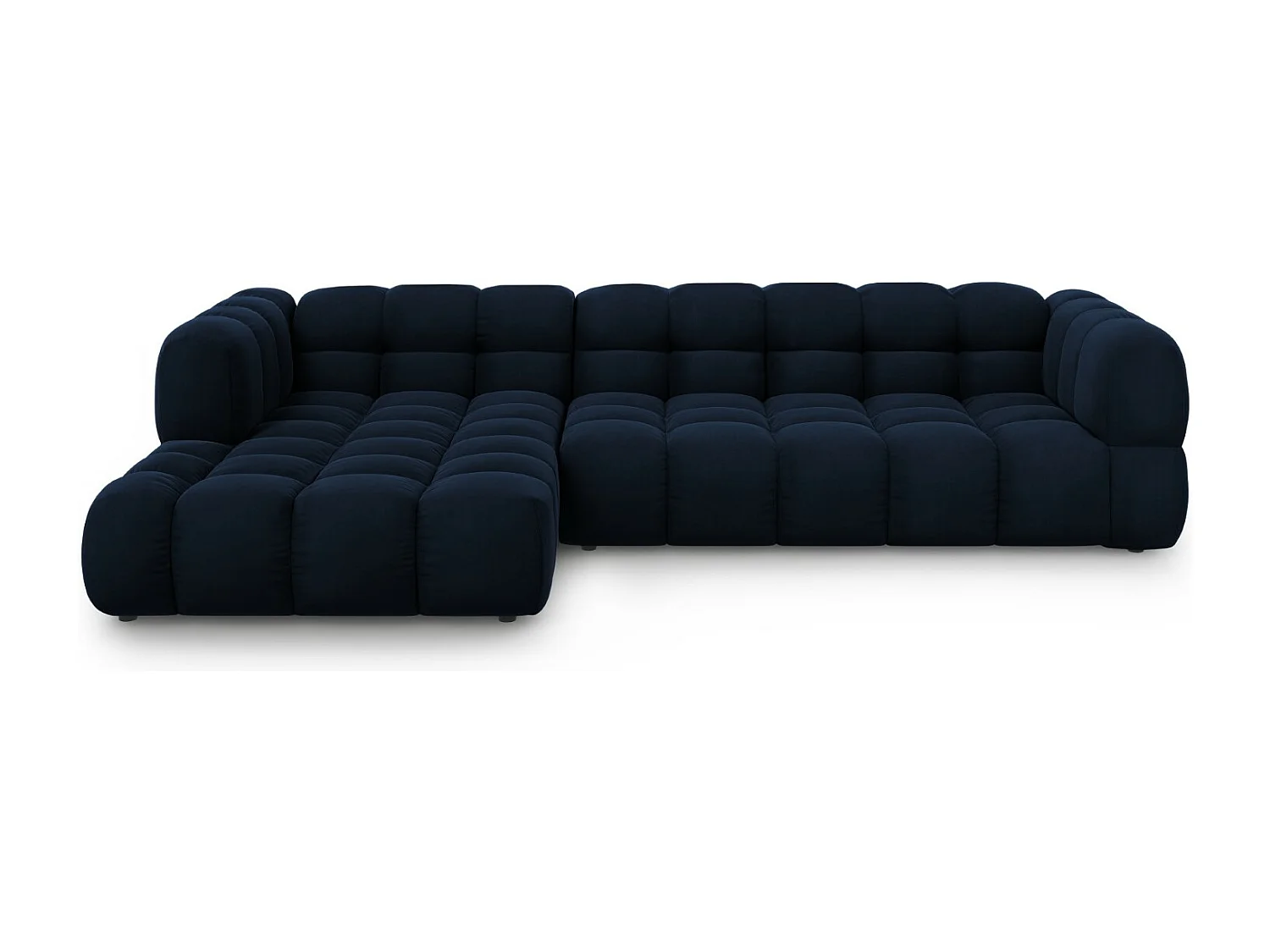 Cosmopolitan Design – Narożnik lewy panoramiczny, „Sky” 4 miejsca welur, błękit królewski – 300x162x75cm 3744417