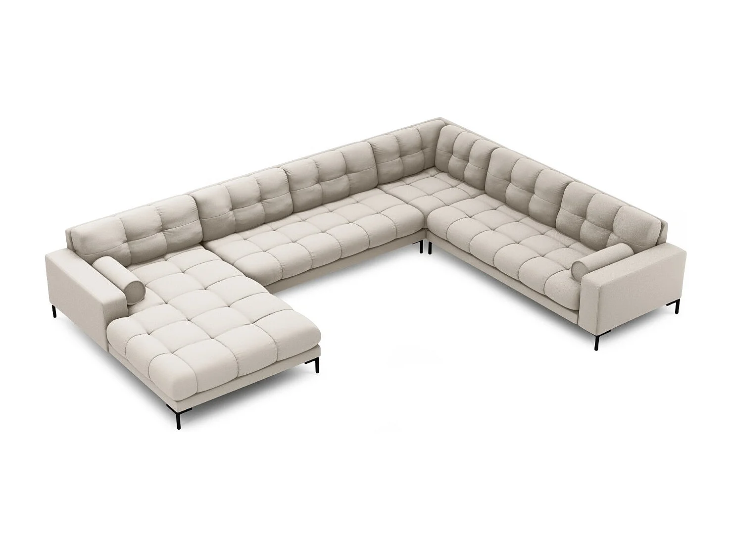 Cosmopolitan Design - Narożnik prawy panoramiczny, "Bali" 7 miejsc tkanina strukturalna, beż - 327x256x75cm 3744450 - obrazek 1