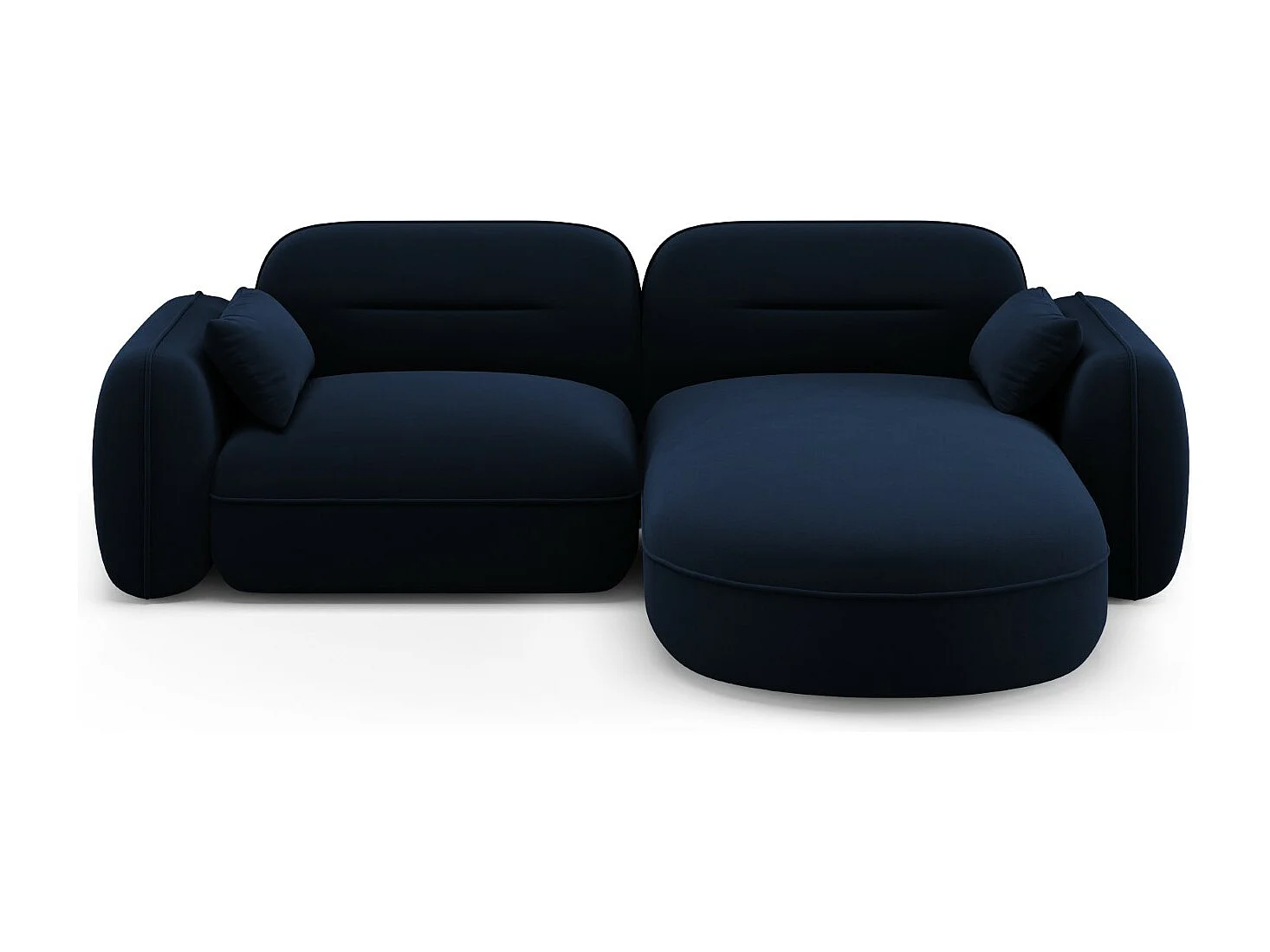 Cosmopolitan Design - Narożnik prawy panoramiczny, "Sydney" 3 miejsca welur, błękit królewski - 230x165x70cm 3744466 - obrazek 1