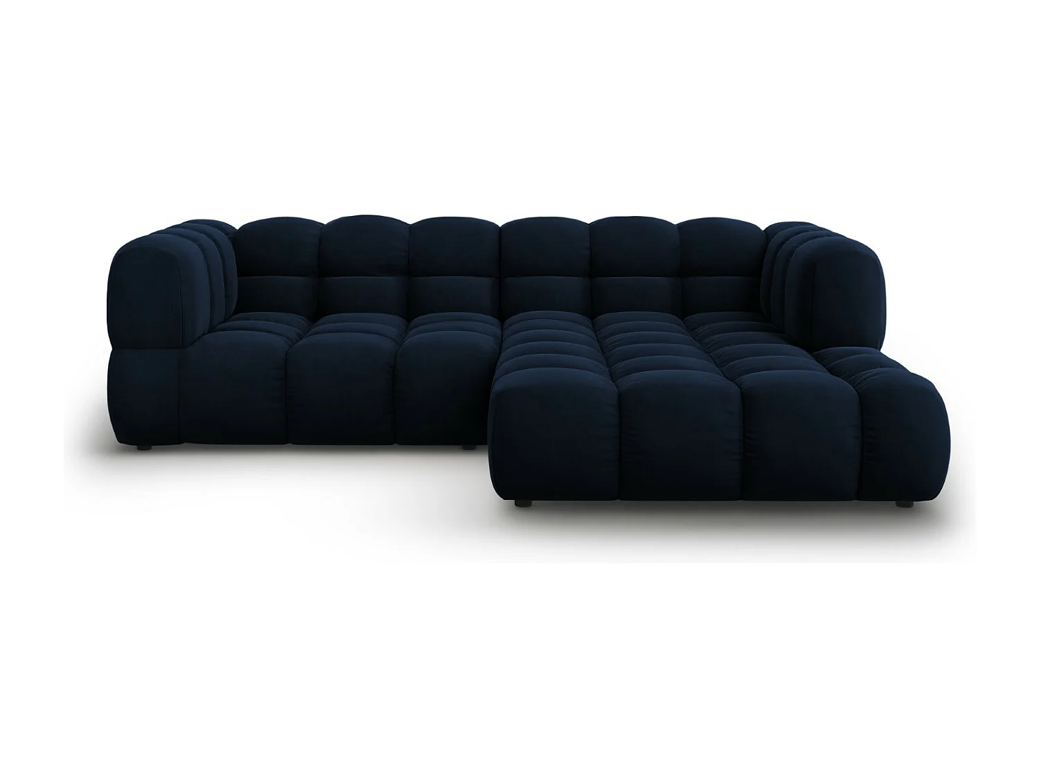 Cosmopolitan Design - Narożnik prawy panoramiczny, "Sky" 3 miejsca welur, błękit królewski - 244x162x75cm 3744469 - obrazek 1