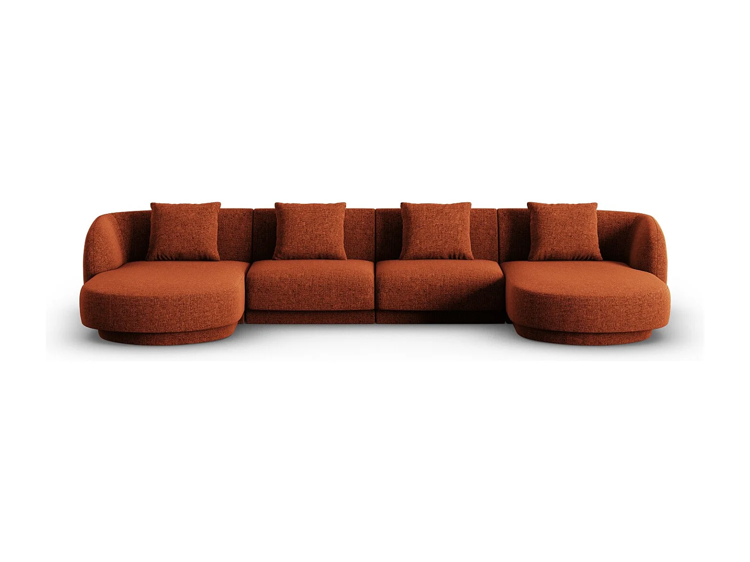 Cosmopolitan Design - Sofa panoramiczna, "Tulum" 5 miejsc szenil, terakota - 330x156x70cm 3744482 - obrazek 1