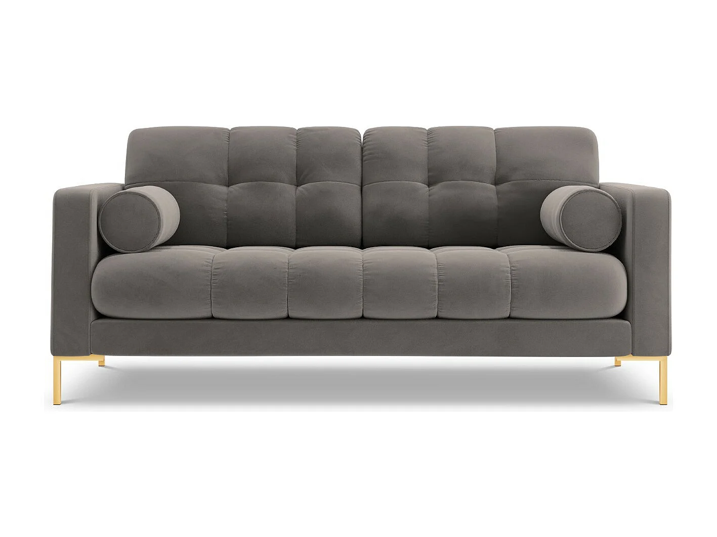 Cosmopolitan Design - Sofa, "Bali" 2 miejsca welur, szary jasny - 152x92x75cm 3744503 - obrazek 1