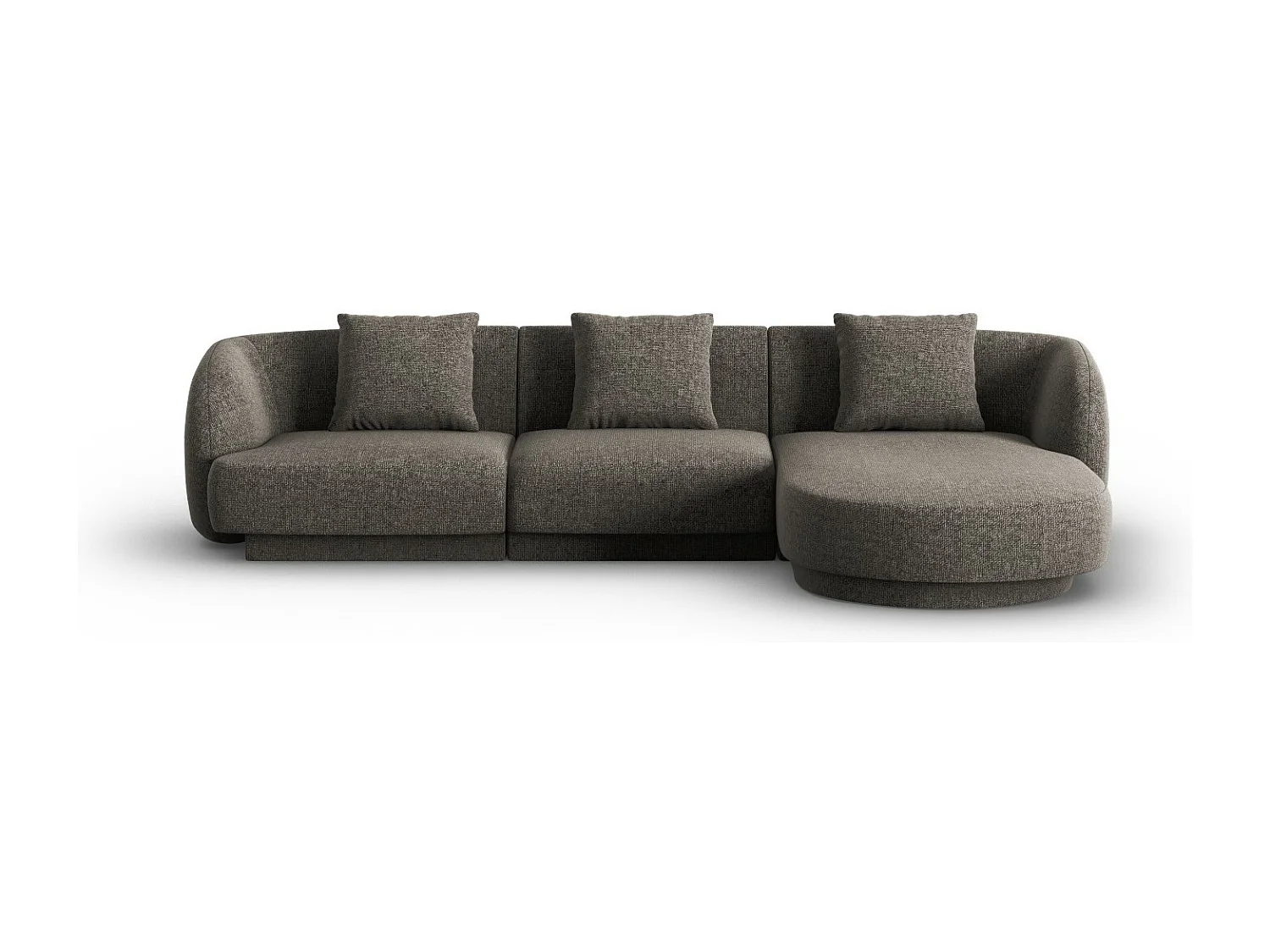 Cosmopolitan Design – Narożnik prawy, „Tulum” 4 miejsca szenil, szary – 255x156x70cm 3744517