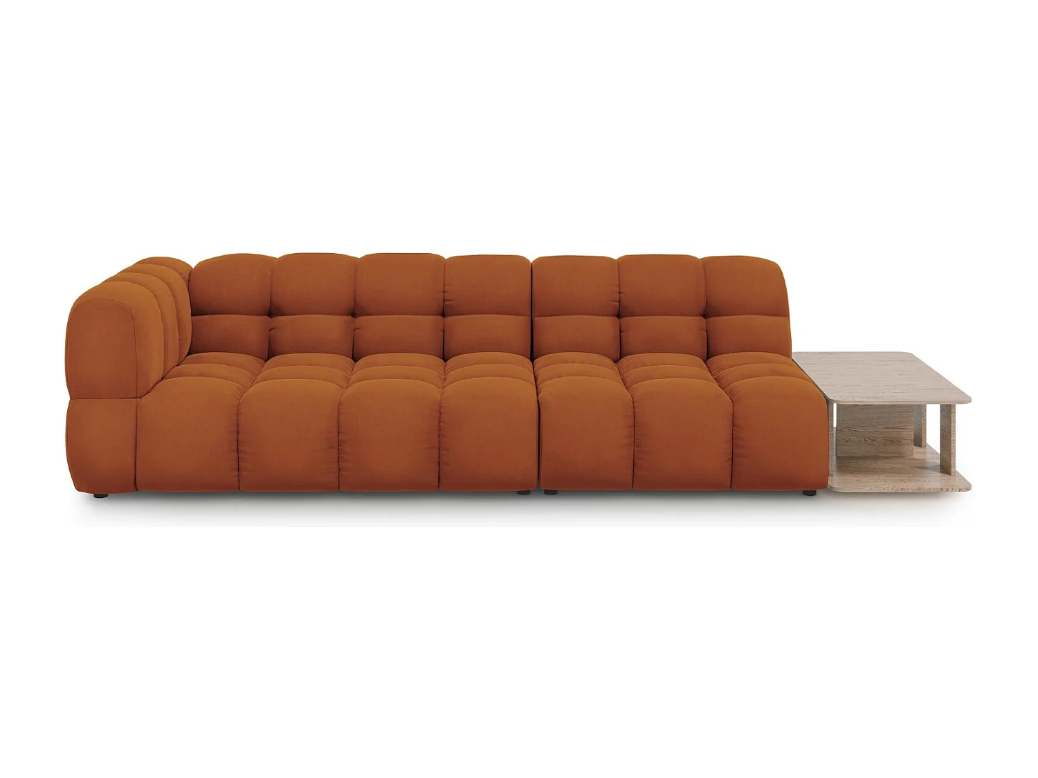 Cosmopolitan Design - Sofa modułowa bok prawy, "Sky" 4 miejsca welur, terakota - 297x102x75cm 3744531 - obrazek 1