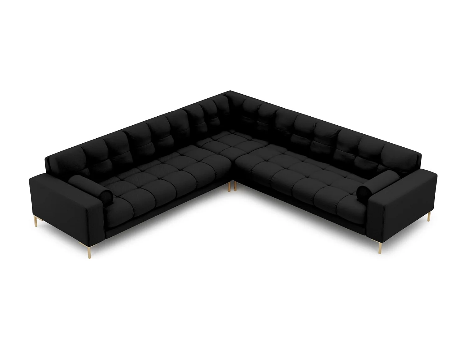 Cosmopolitan Design - Narożnik symetryczny, "Bali" 6 miejsc tkanina strukturalna, czarny - 256x256x75cm 3744540 - obrazek 1