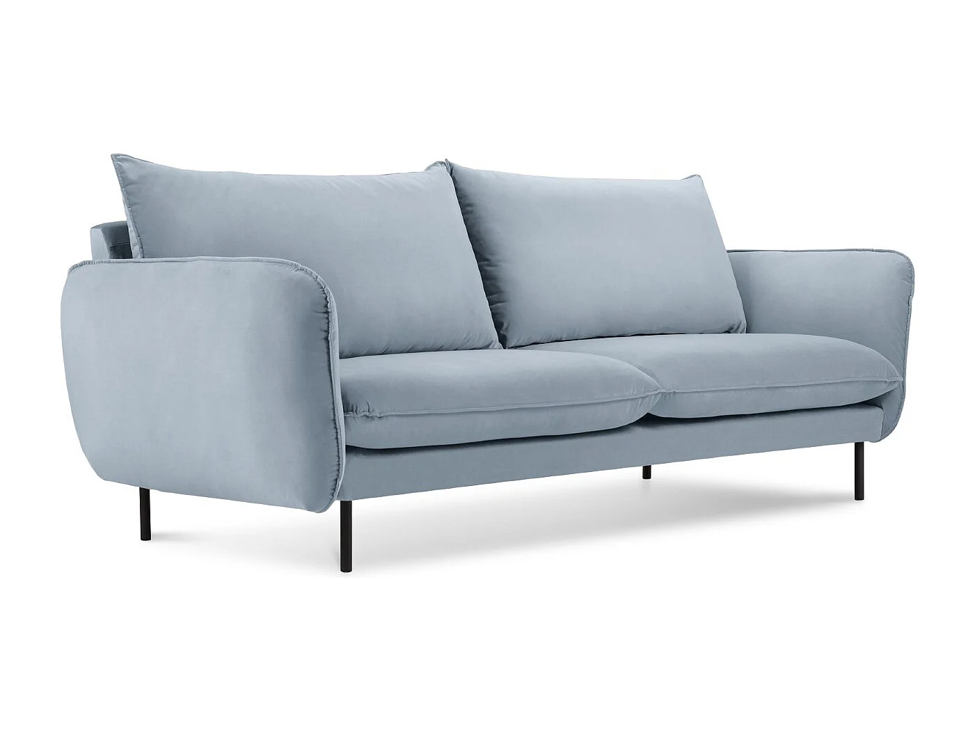 Cosmopolitan Design - Sofa, "Vienna" 2 miejsca welur, niebieski jasny - 160x92x95cm 3744553 - obrazek 1
