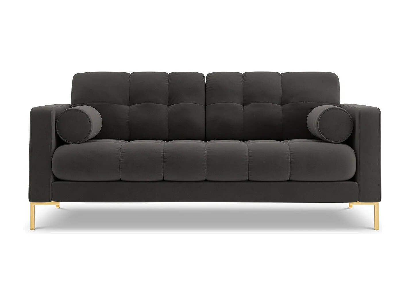 Cosmopolitan Design - Sofa, "Bali" 2 miejsca welur, szary ciemny - 152x92x75cm 3744550 - obrazek 1