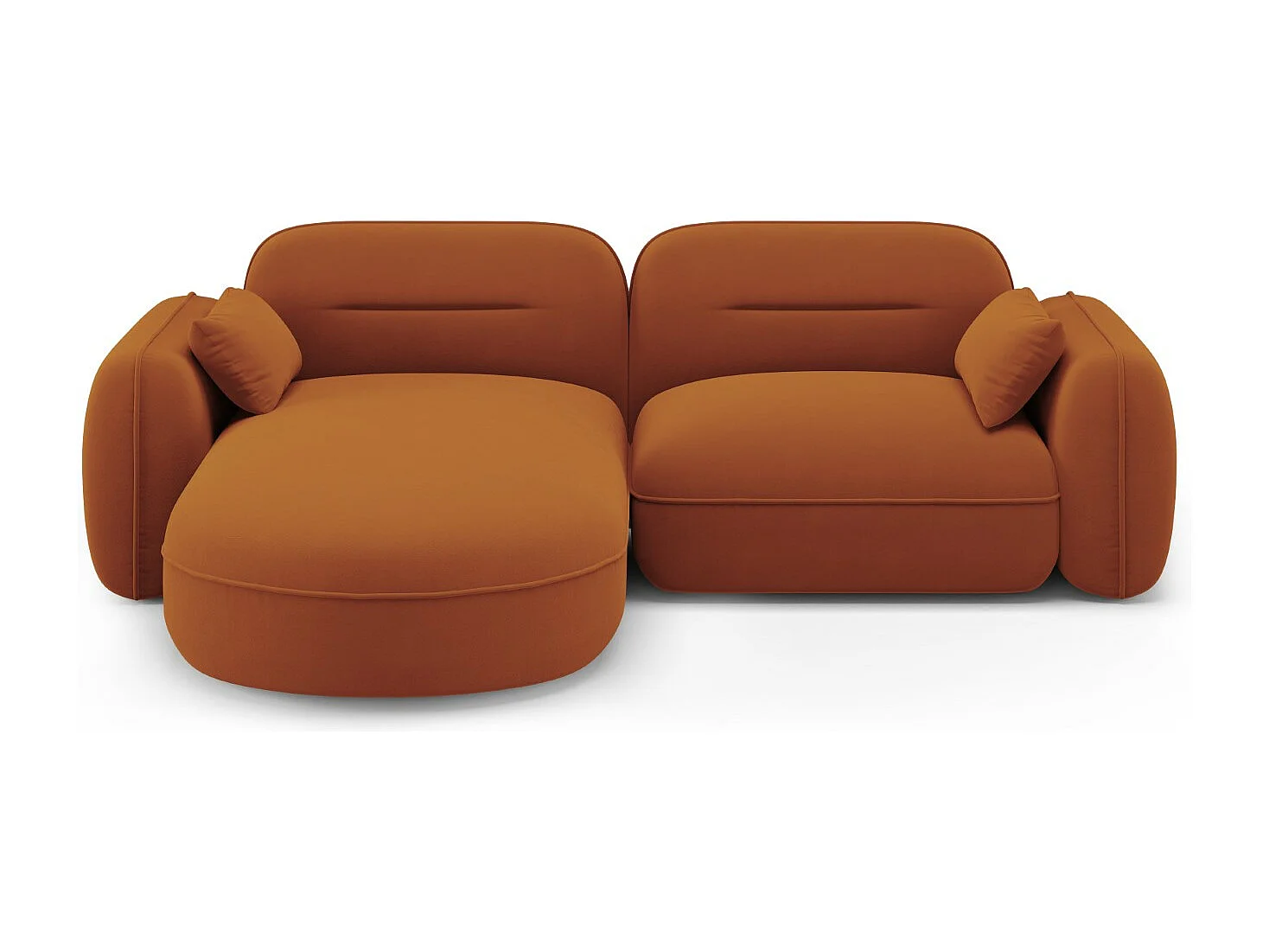 Cosmopolitan Design – Narożnik lewy panoramiczny, „Sydney” 3 miejsca welur, terakota – 230x165x70cm 3744570