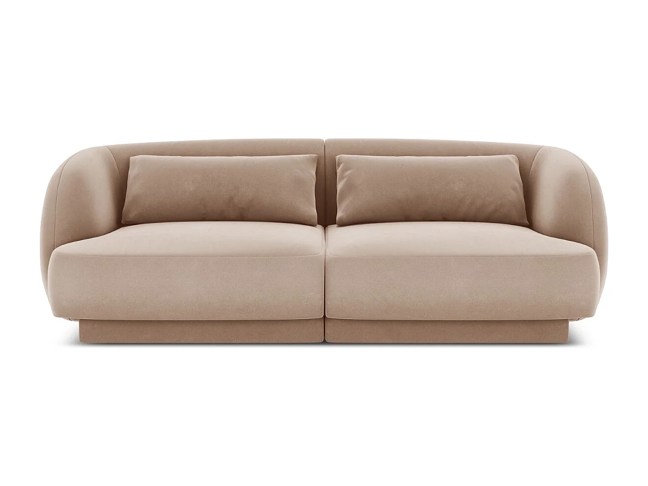 Cosmopolitan Design - Sofa, "Tulum" 2 miejsca welur, beż - 180x90x70cm 3744576 - obrazek 1