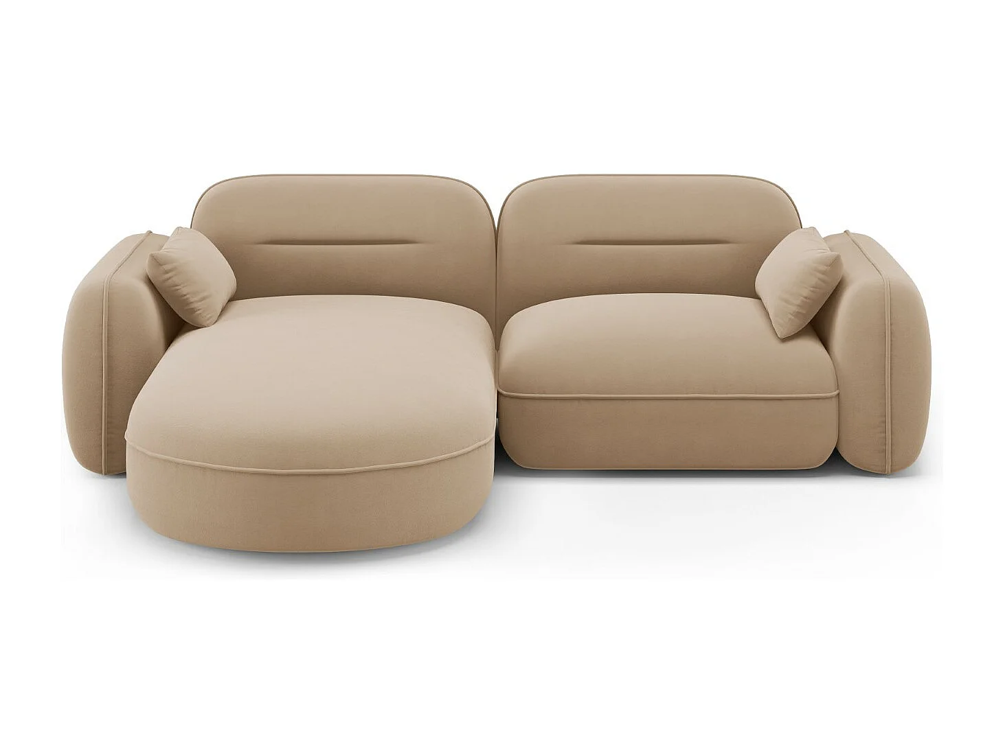 Cosmopolitan Design – Narożnik lewy panoramiczny, „Sydney” 3 miejsca welur, piasek – 230x165x70cm 3744595