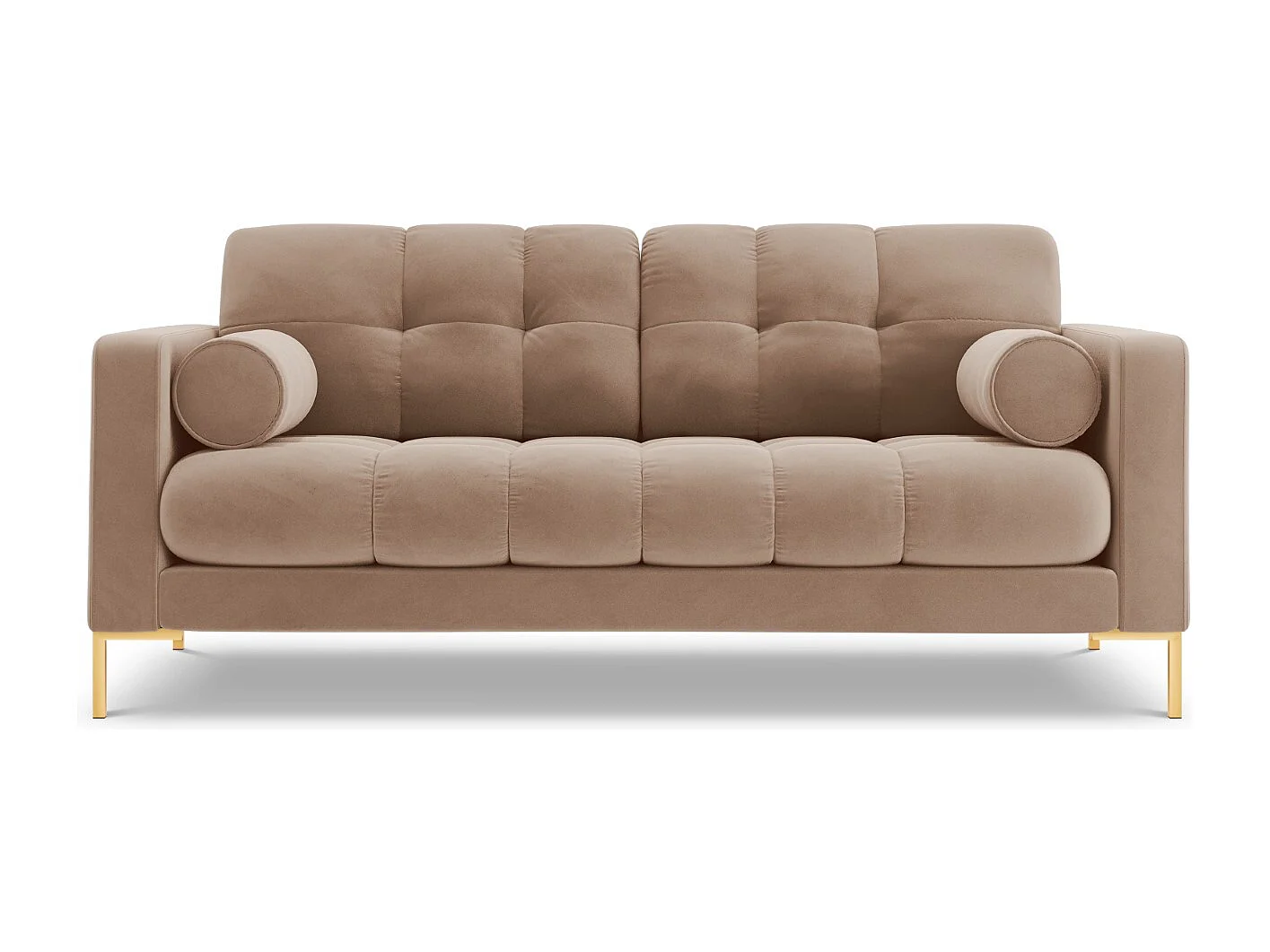 Cosmopolitan Design - Sofa, "Bali" 2 miejsca welur, beż - 152x92x75cm 3744590 - obrazek 1