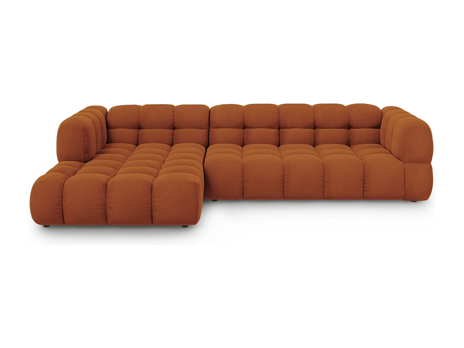 Cosmopolitan Design – Narożnik lewy panoramiczny, „Sky” 4 miejsca welur, terakota – 300x162x75cm 3744603