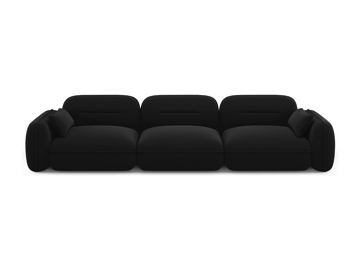 Cosmopolitan Design - Sofa modułowa, "Sydney" 4 miejsca welur, czarny - 320x90x70cm 3744605 - obrazek 1