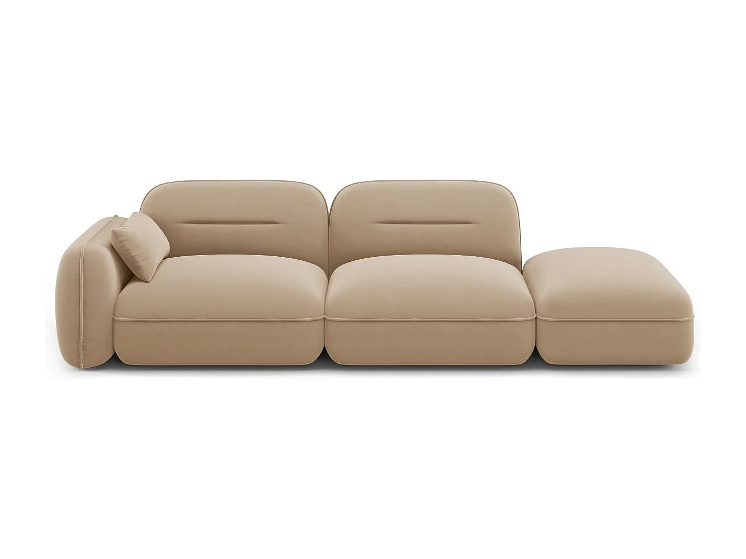 Cosmopolitan Design - Sofa modułowa bok prawy, "Sydney" 3 miejsca welur, piasek - 295x90x70cm 3744609 - obrazek 1