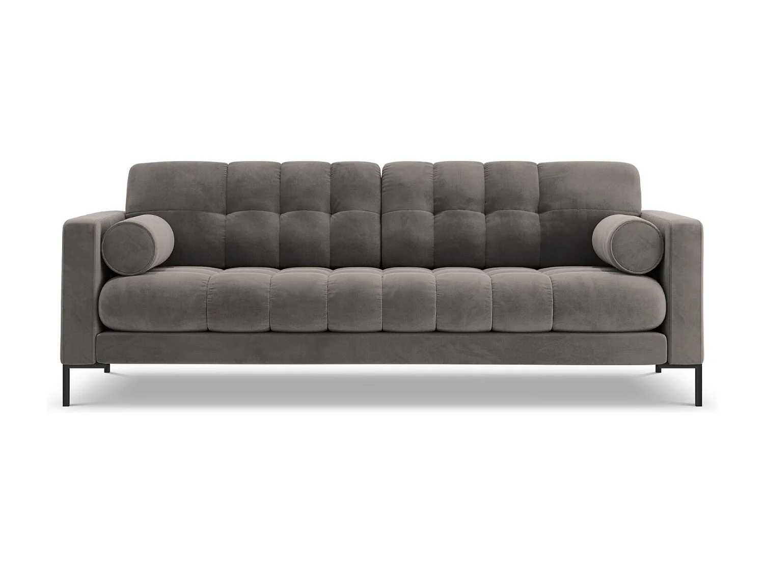 Cosmopolitan Design - Sofa, "Bali" 3 miejsca welur, szary jasny - 177x92x75cm 3744607 - obrazek 1