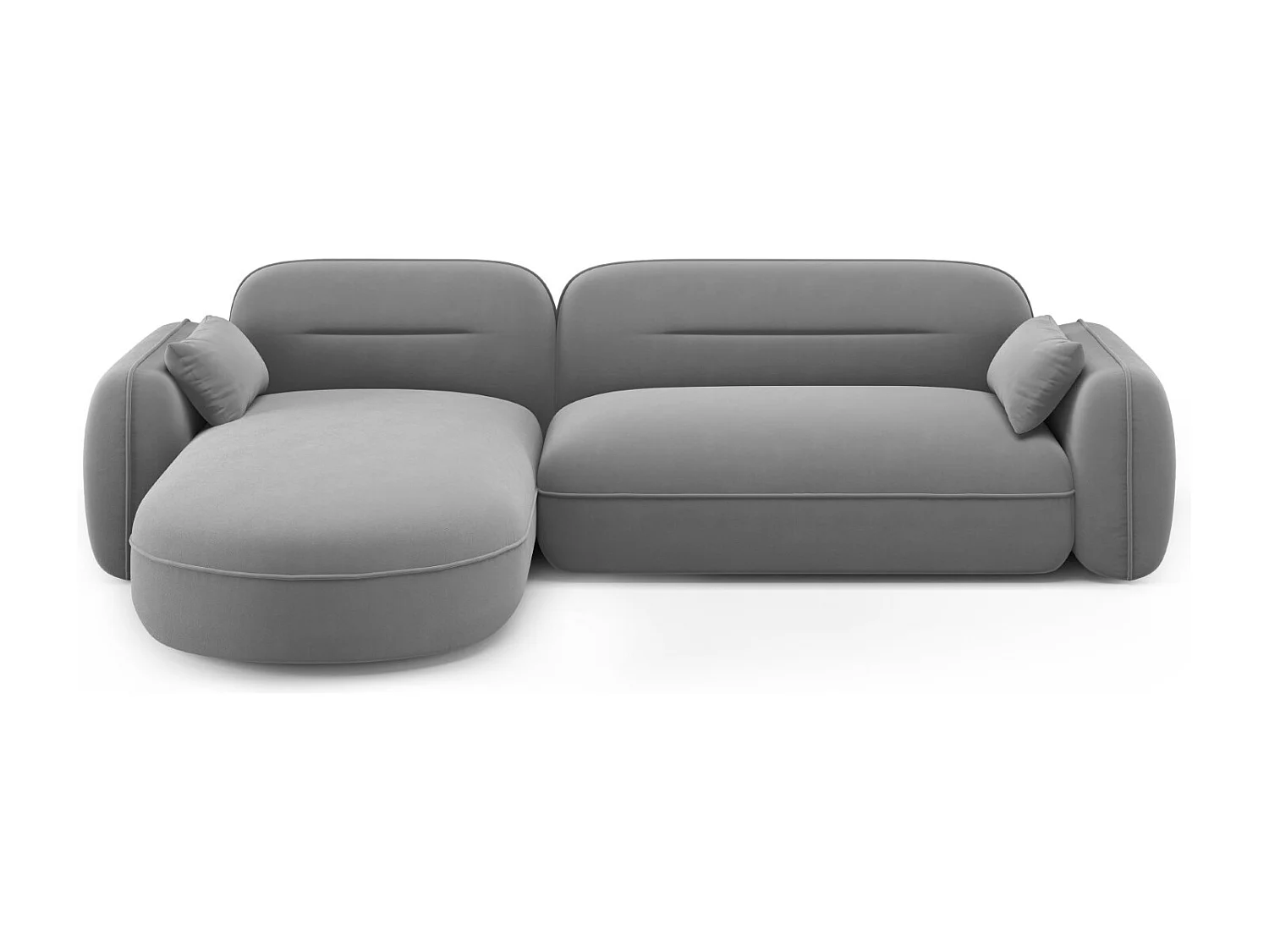 Cosmopolitan Design – Narożnik lewy panoramiczny, „Sydney” 4 miejsca welur, szary jasny – 275x165x70cm 3744616