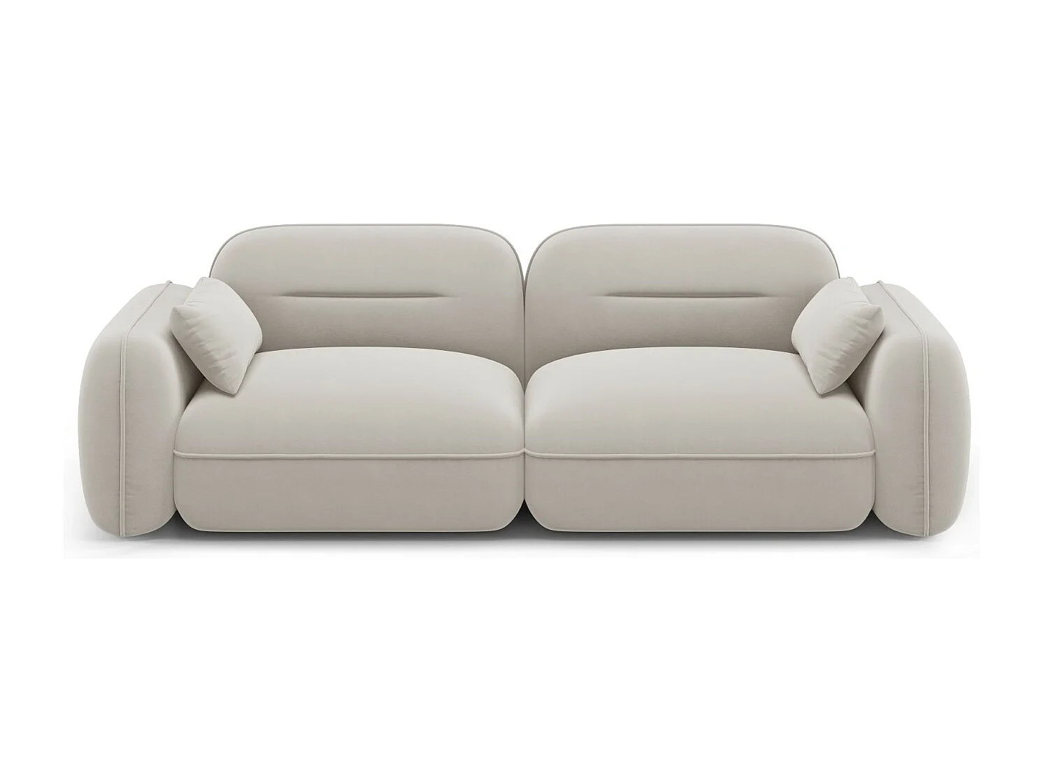 Cosmopolitan Design - Sofa modułowa, "Sydney" 3 miejsca welur, beż jasny - 230x90x70cm 3744632 - obrazek 1