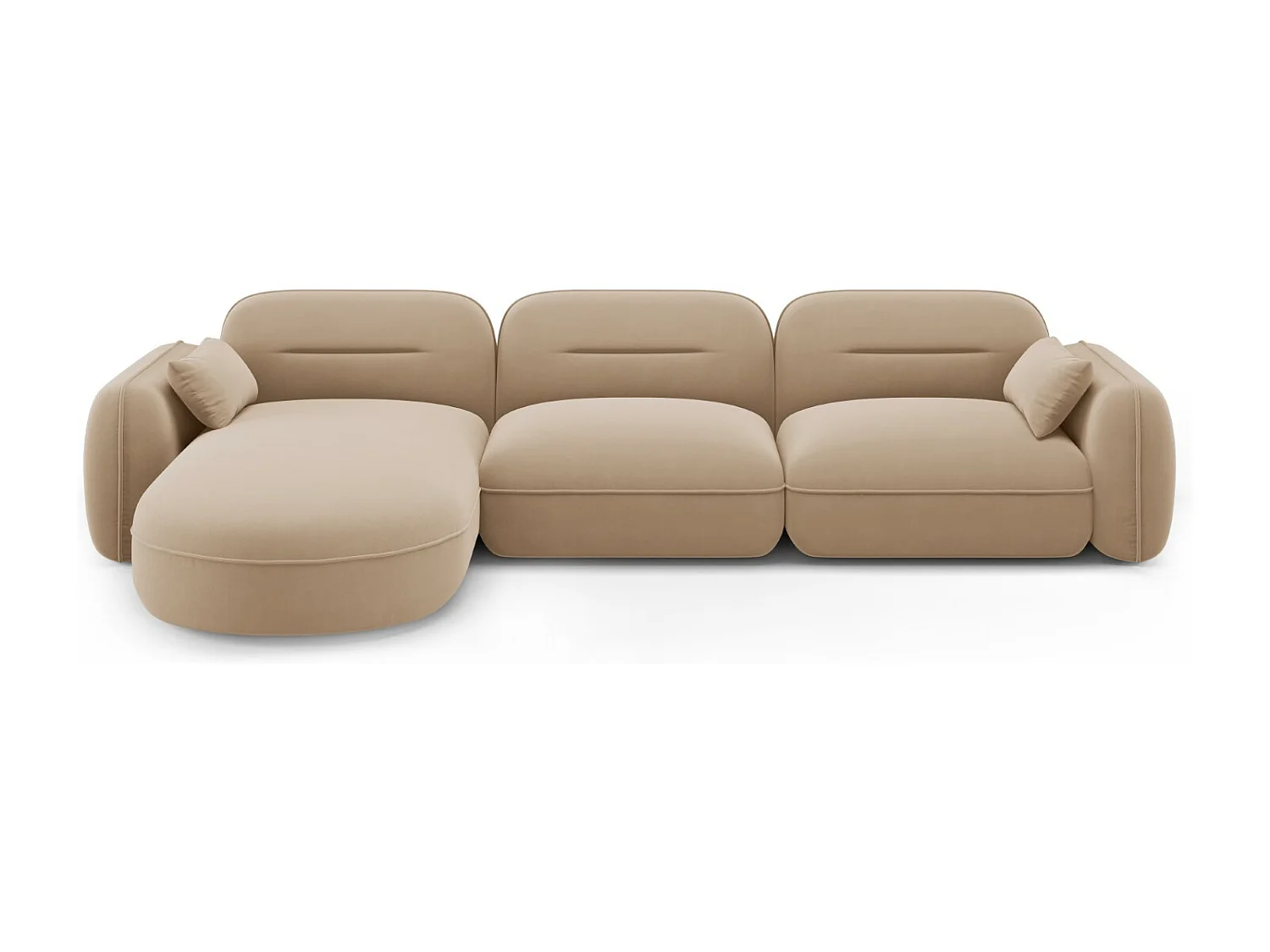 Cosmopolitan Design – Narożnik lewy panoramiczny, „Sydney” 4 miejsca welur, piasek – 320x165x70cm 3744650