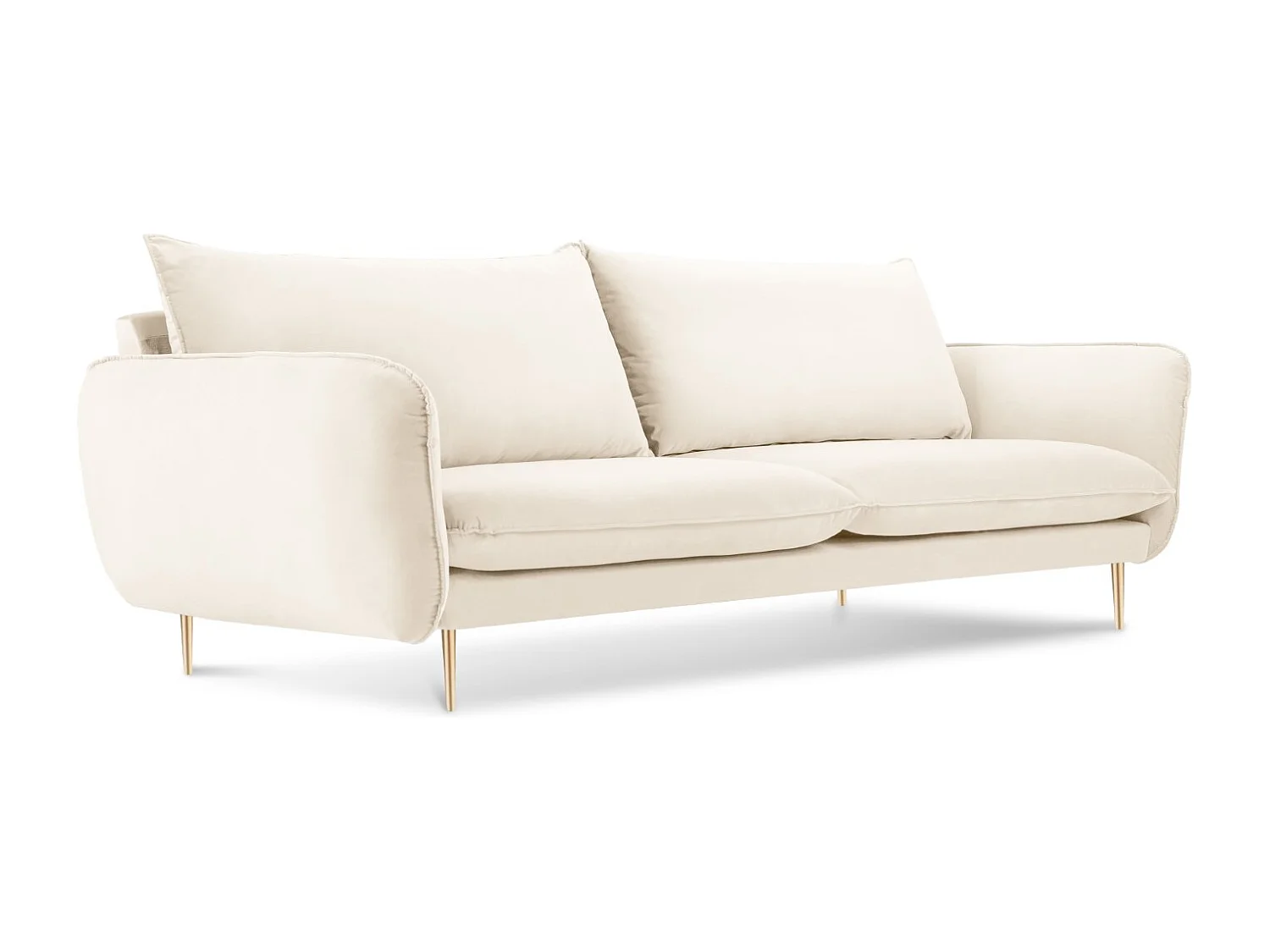 Cosmopolitan Design - Sofa, "Vienna" 3 miejsca welur, beż jasny - 200x92x95cm 3744711 - obrazek 1