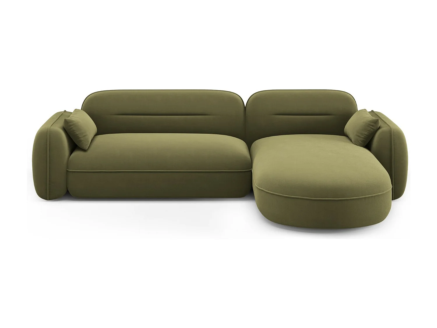 Cosmopolitan Design - Narożnik prawy panoramiczny, "Sydney" 4 miejsca welur, zielony jasny - 275x165x70cm 3744709 - obrazek 1