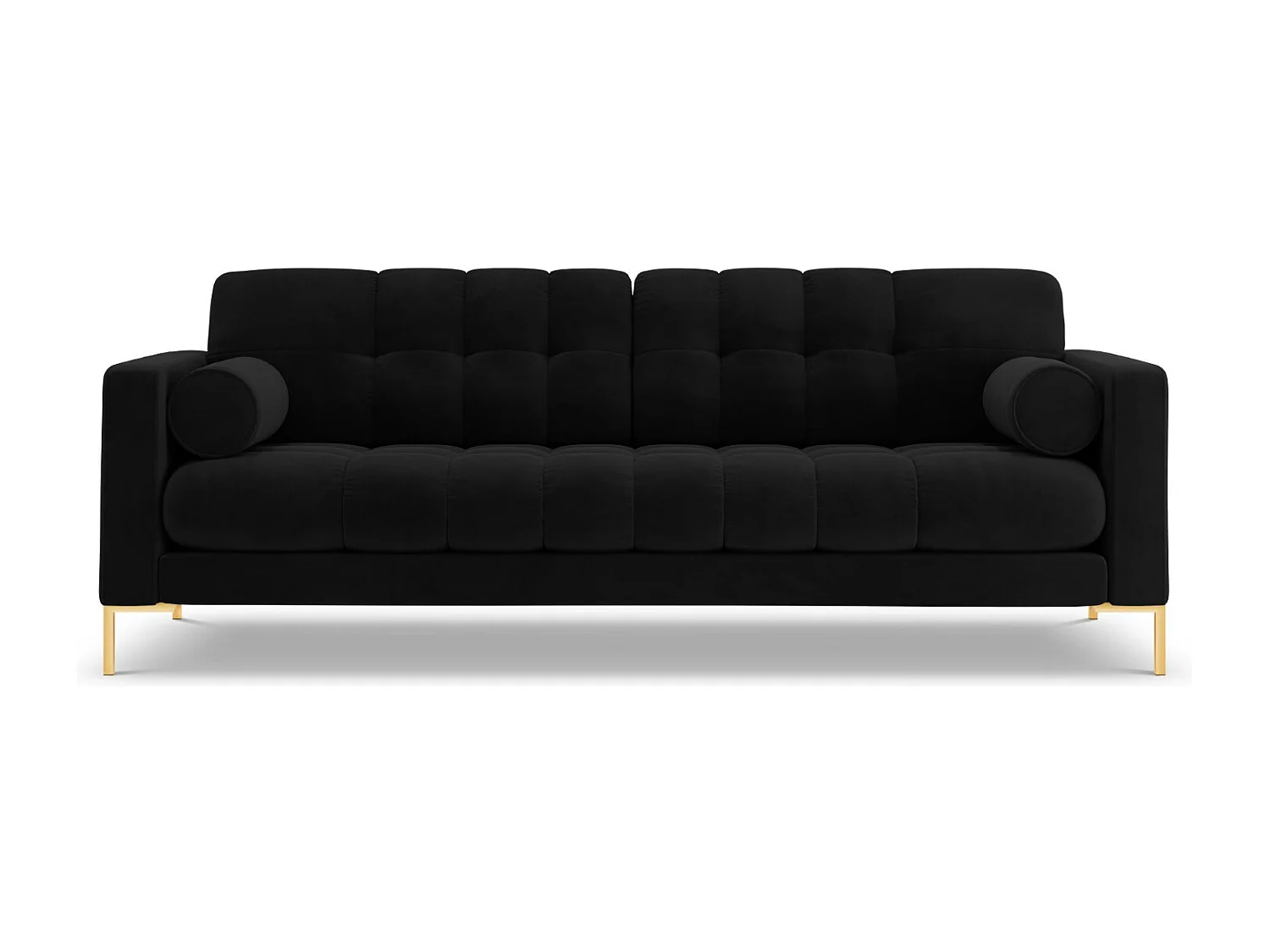 Cosmopolitan Design - Sofa, "Bali" 4 miejsca welur, czarny - 217x92x75cm 3744715 - obrazek 1