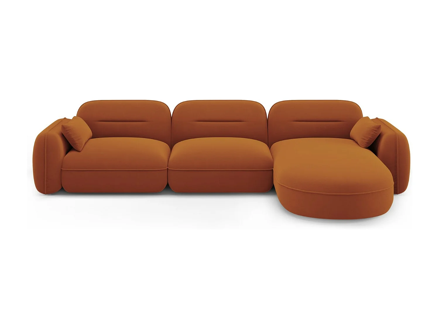 Cosmopolitan Design - Narożnik prawy panoramiczny, "Sydney" 4 miejsca welur, terakota - 320x165x70cm 3744727 - obrazek 1