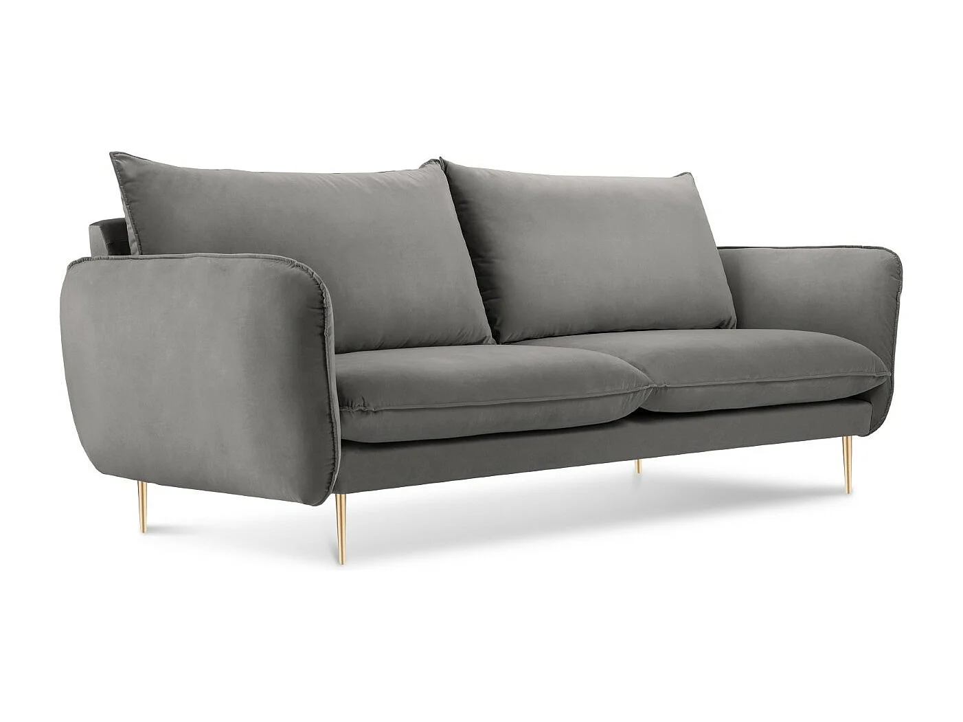 Cosmopolitan Design - Sofa, "Vienna" 2 miejsca welur, szary jasny - 160x92x95cm 3744726 - obrazek 1