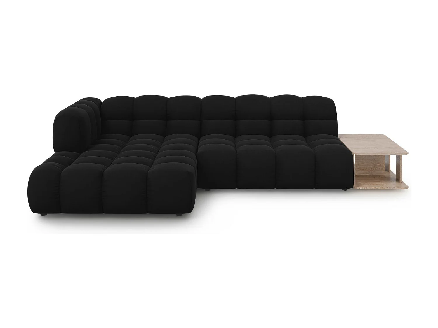 Cosmopolitan Design – Narożnik lewy panoramiczny, „Sky” 4 miejsca welur, czarny – 297x162x75cm 3744746