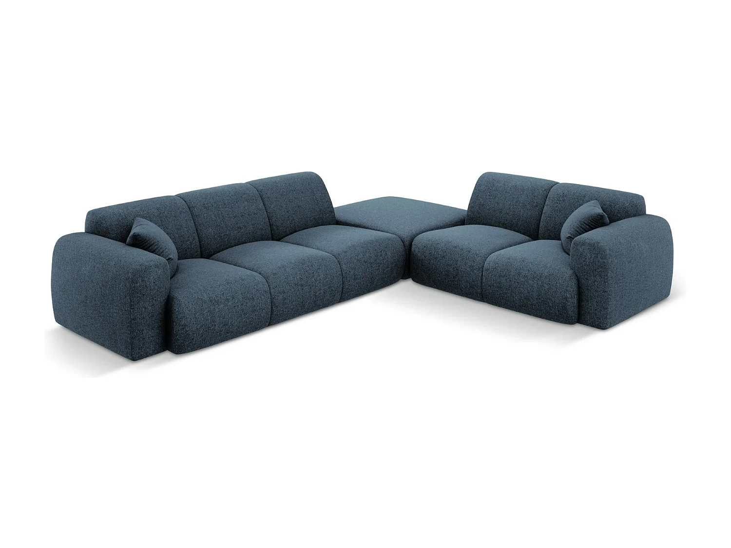 Cosmopolitan Design – Narożnik prawy, „Nolio” 4 miejsca szenil, błękit królewski – 315x250x72cm 3744744