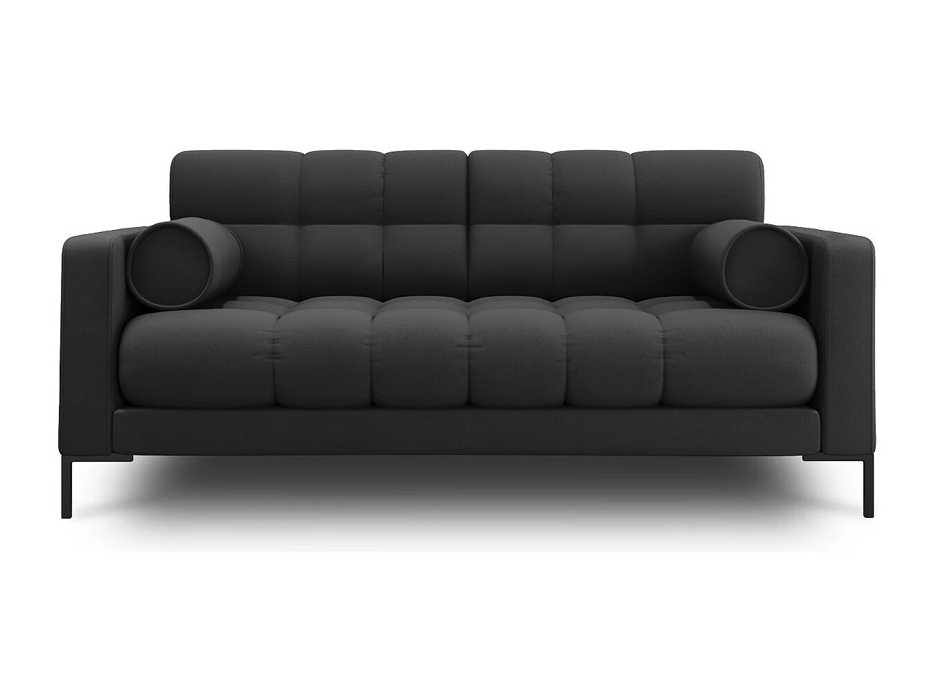 Cosmopolitan Design - Sofa, "Bali" 2 miejsca tkanina strukturalna, szary ciemny - 152x92x75cm 3744758 - obrazek 1