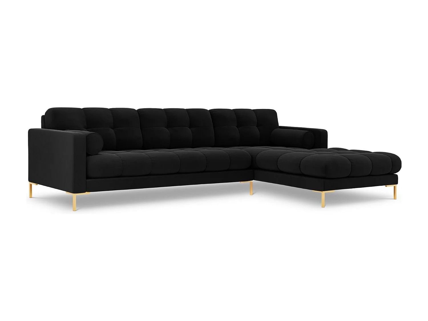Cosmopolitan Design - Narożnik prawy, "Bali" 5 miejsc welur, czarny - 293x185x75cm 3744761 - obrazek 1