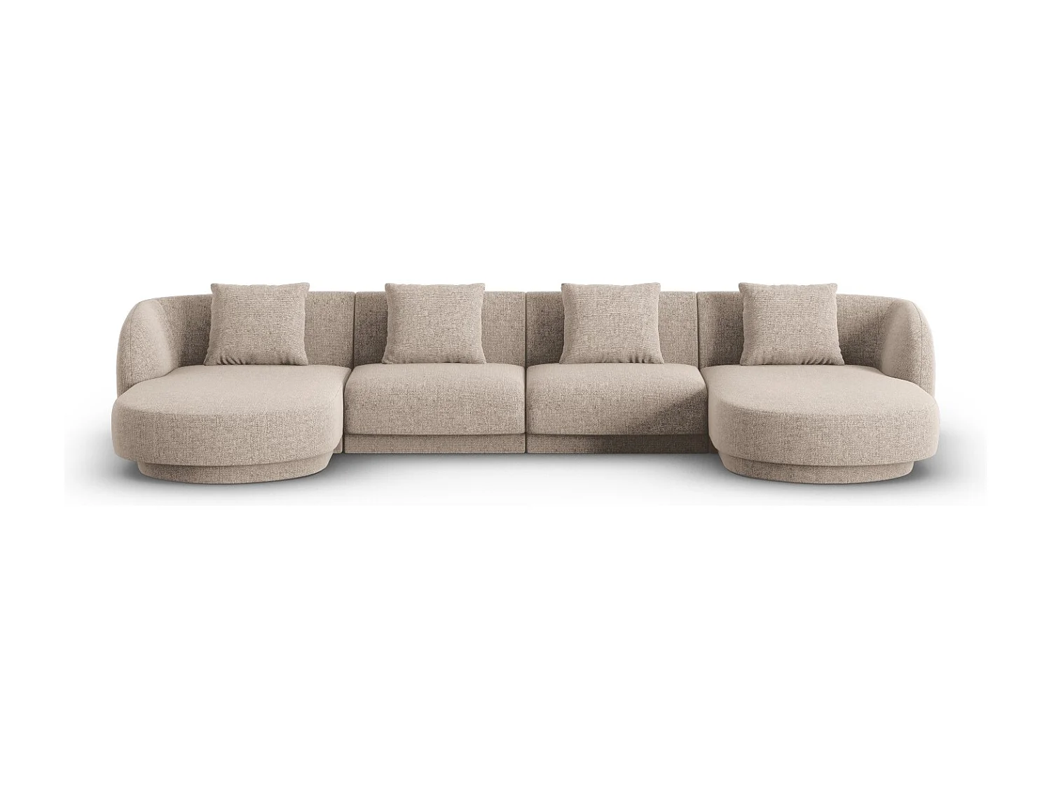 Cosmopolitan Design - Sofa panoramiczna, "Tulum" 5 miejsc szenil, beż - 330x156x70cm 3744778 - obrazek 1