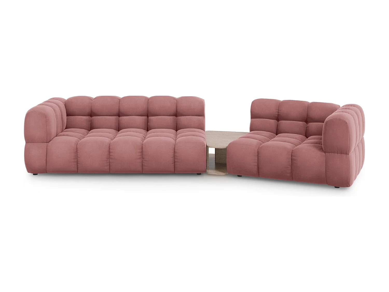Cosmopolitan Design - Sofa modułowa bok prawy, "Sky" 3 miejsca welur, łosoś - 353x148x75cm 3744788 - obrazek 1